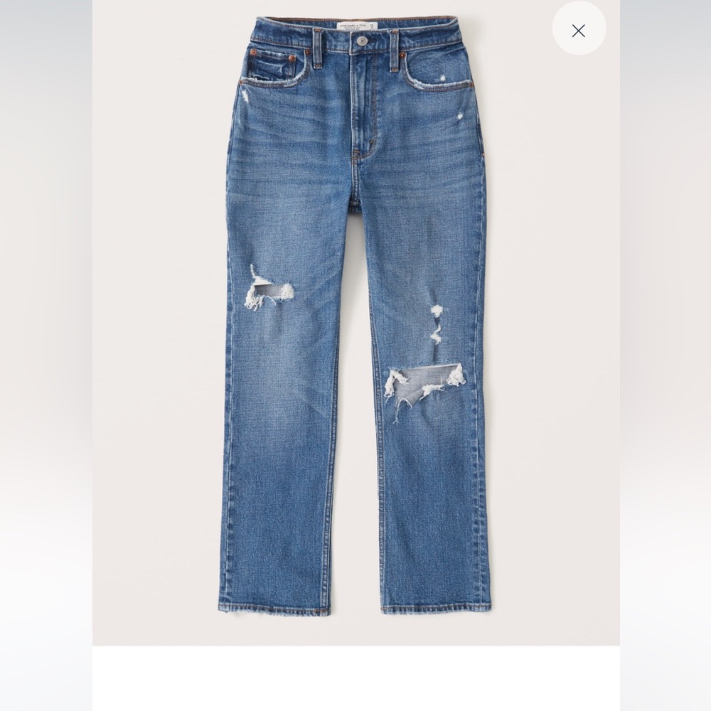 Abercrombie Curve Love Ultra High Rise Ankle Straight Jean